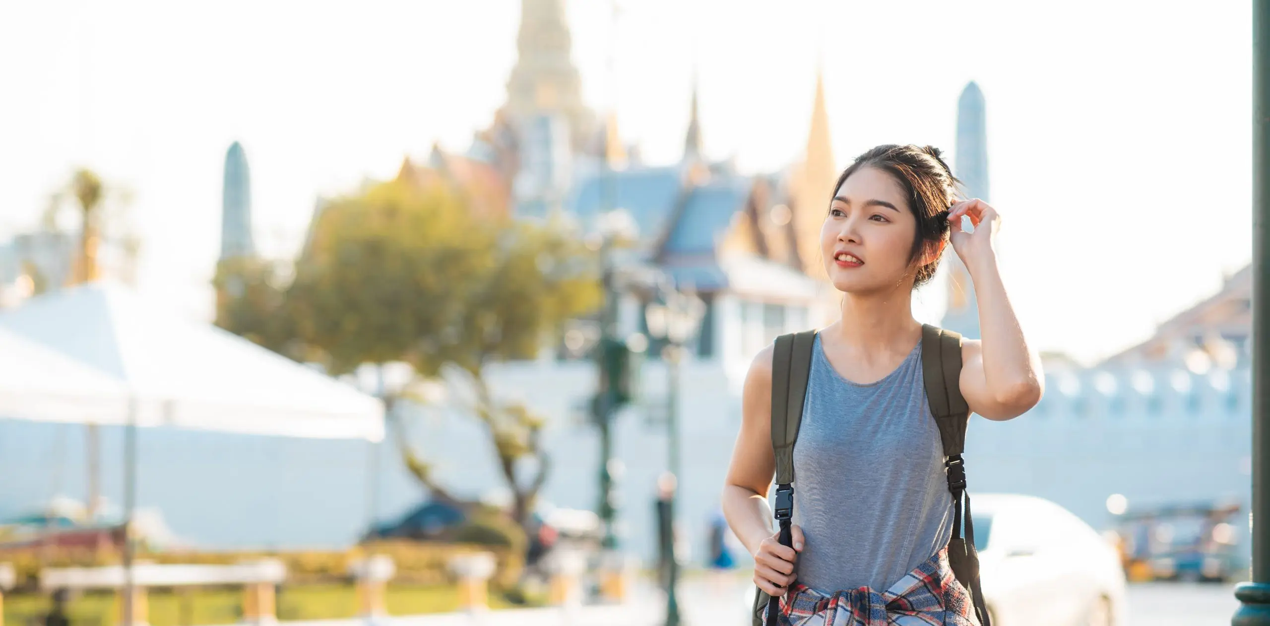 Traveler exploring Bangkok while planning a clinic visit